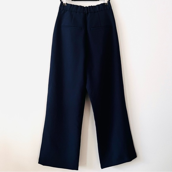 Abercrombie & Fitch Sloane Tailored Pants | Ultra High Rise Wide Leg | Navy 2S - Picture 6 of 13